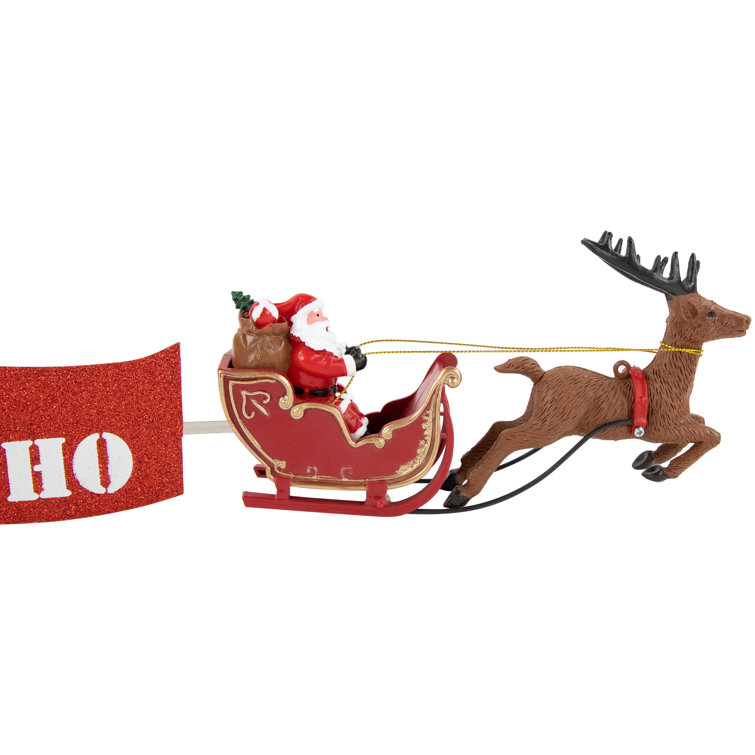 Northlight 21" Animated Santa Sleigh With LED Lighted Christmas Star